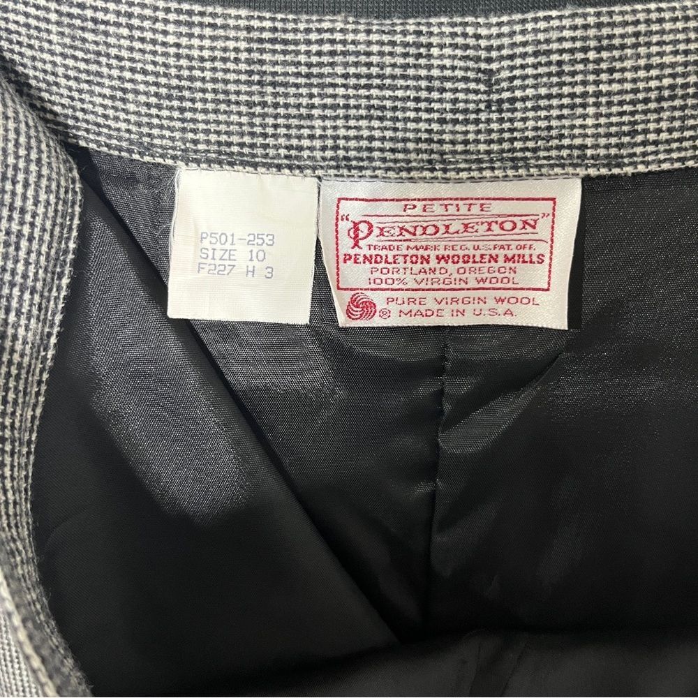 Vintage 80s Pendleton Virgin Wool Black White Hou… - image 3